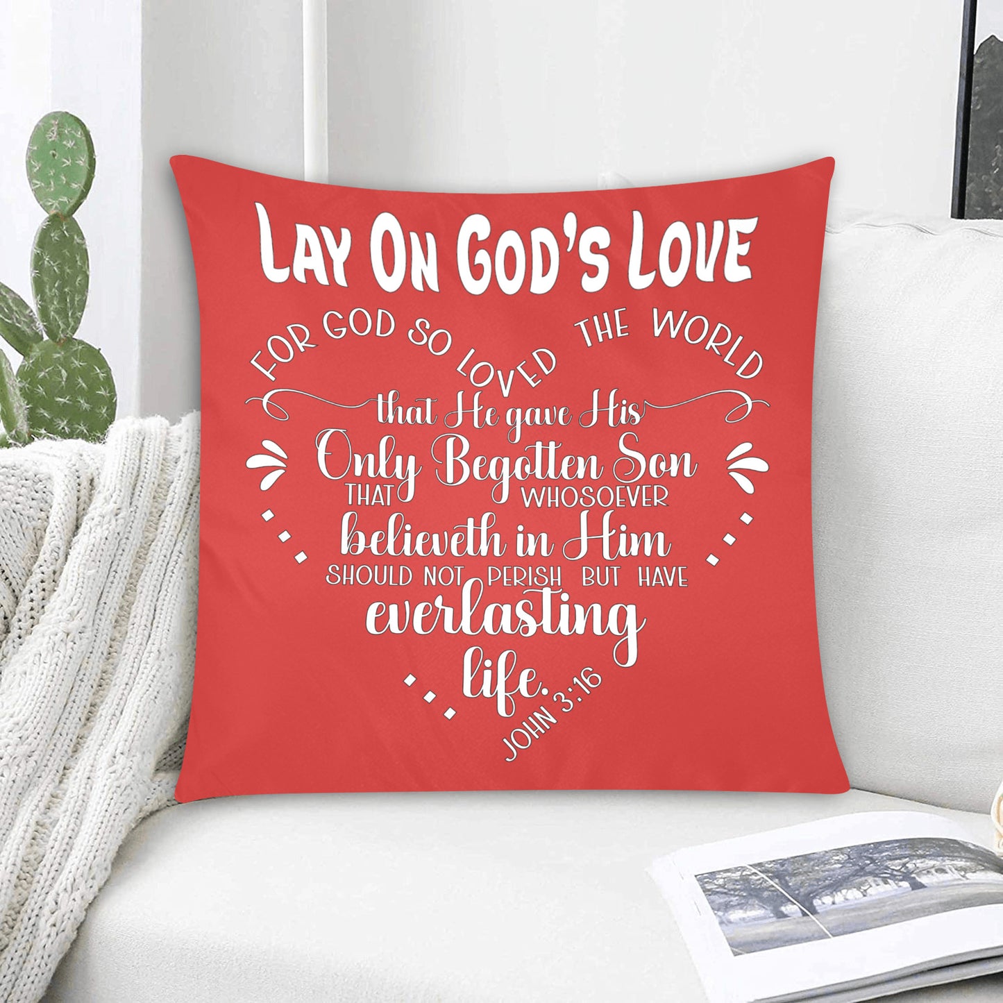 John 3:16 Pillow Case (one side) No Zipper