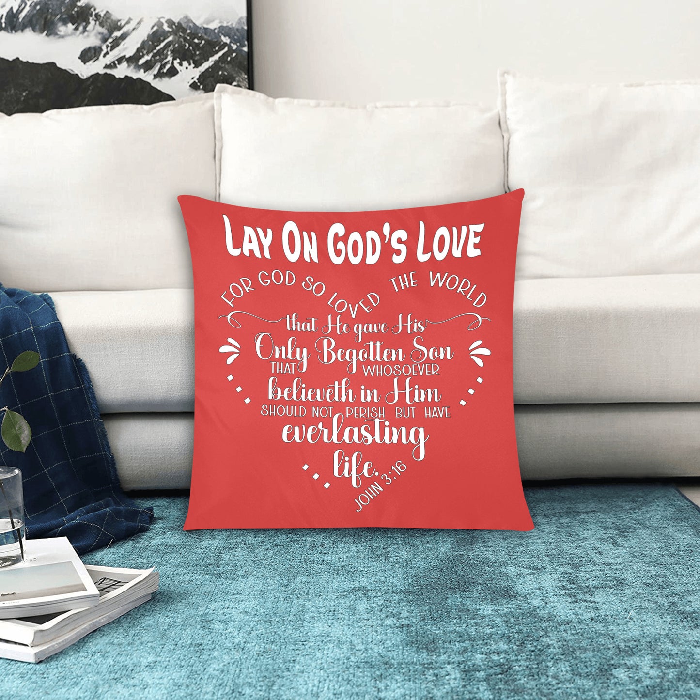 John 3:16 Pillow Case (one side) No Zipper