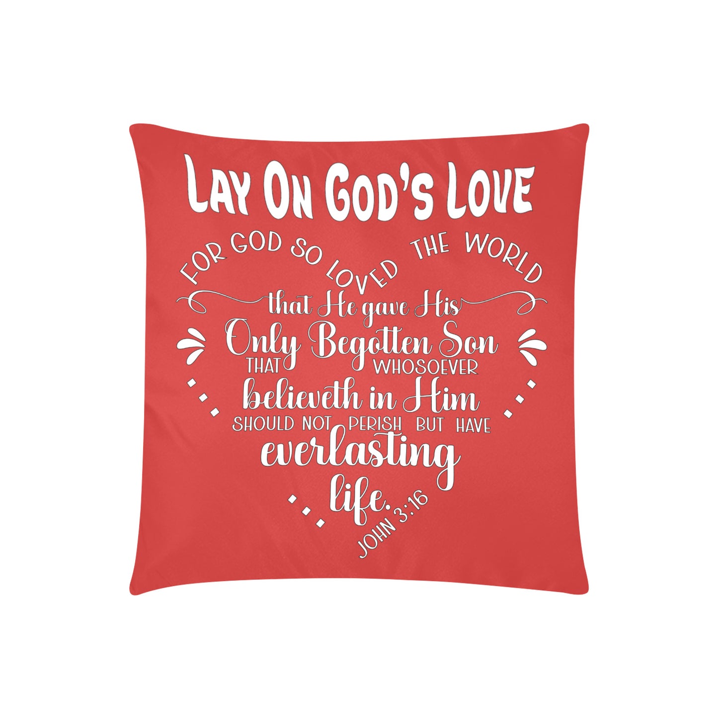 John 3:16 Pillow Case (one side) No Zipper