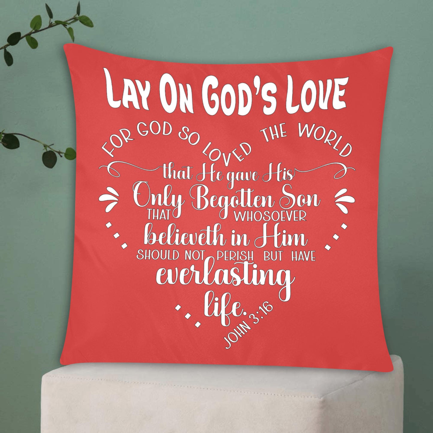 John 3:16 Pillow Case (one side) No Zipper