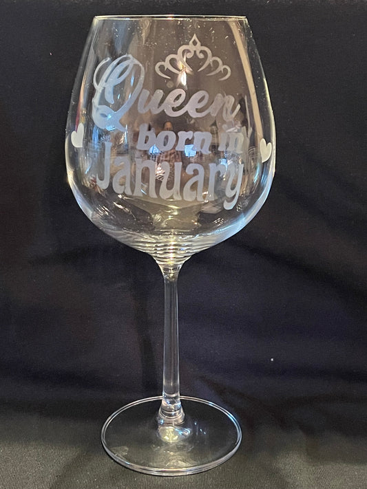 Etched Birthday Glass