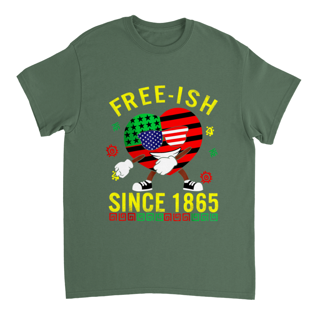 Heavyweight Unisex Crewneck T-shirt Commemorating Juneteenth