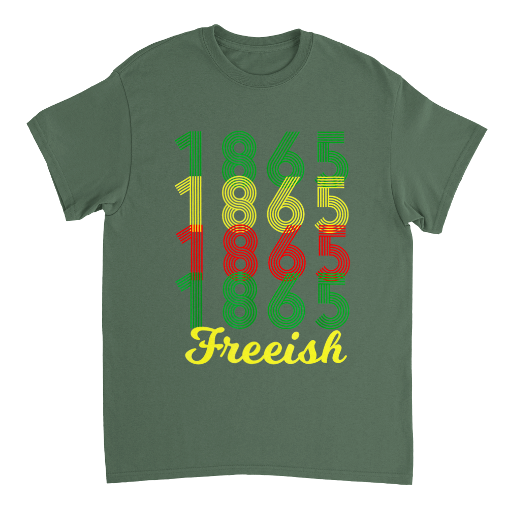 Heavyweight Unisex Crewneck T-shirt Commemorating Juneteenth