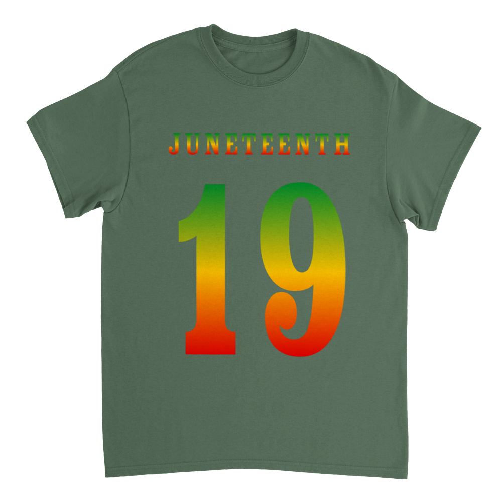 Heavyweight Unisex Crewneck T-shirt Commemorating Juneteenth