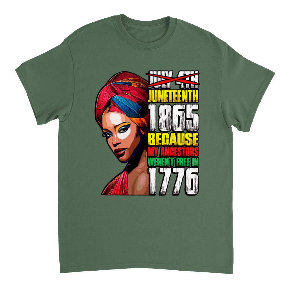 Heavyweight Unisex Crewneck T-shirt Commemorating Juneteenth