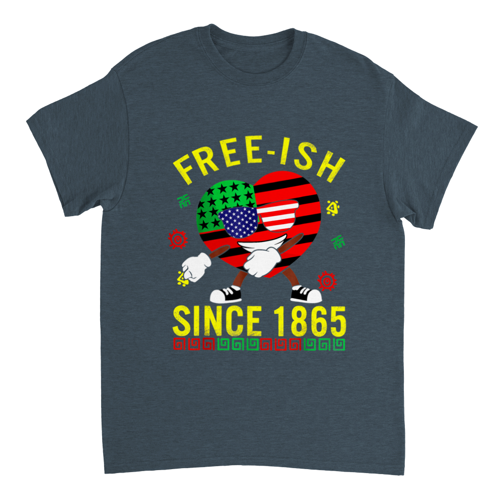 Heavyweight Unisex Crewneck T-shirt Commemorating Juneteenth