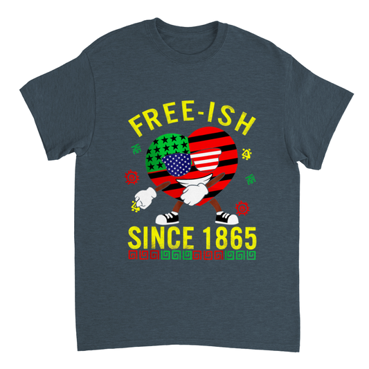 Heavyweight Unisex Crewneck T-shirt Commemorating Juneteenth