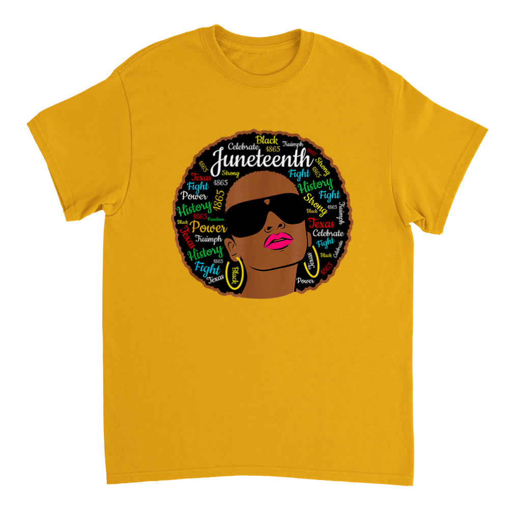 Heavyweight Unisex Crewneck T-shirt Commemorating Juneteenth