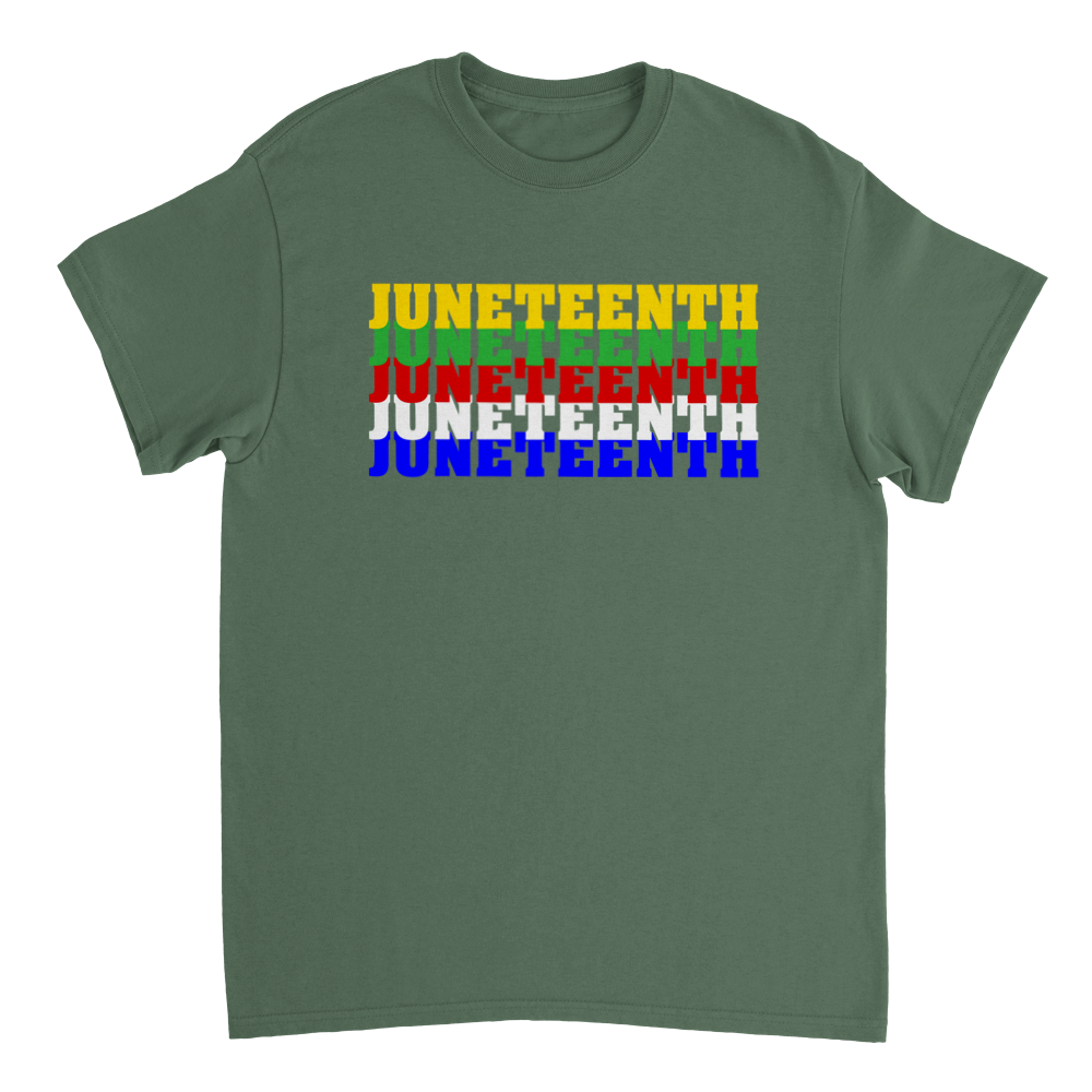 Heavyweight Unisex Crewneck T-shirt Commemorating Juneteenth