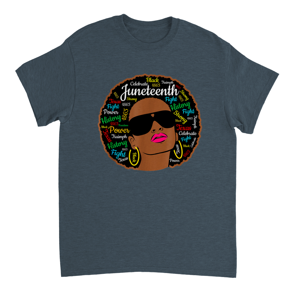 Heavyweight Unisex Crewneck T-shirt Commemorating Juneteenth