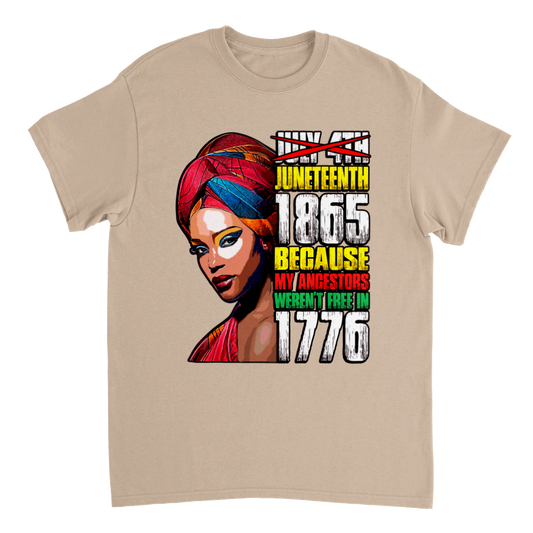 Heavyweight Unisex Crewneck T-shirt Commemorating Juneteenth