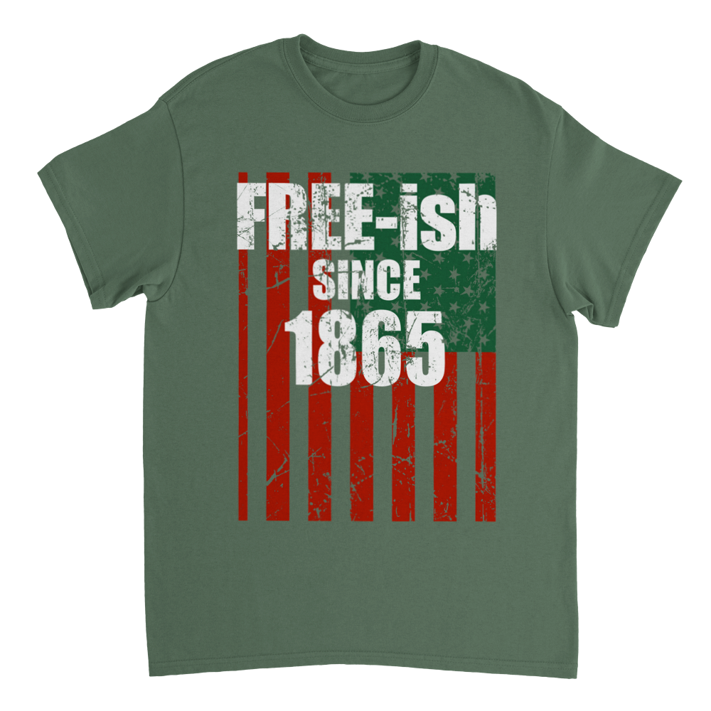 Heavyweight Unisex Crewneck T-shirt Commemorating Juneteenth