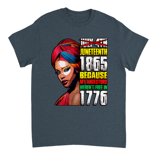 Heavyweight Unisex Crewneck T-shirt Commemorating Juneteenth